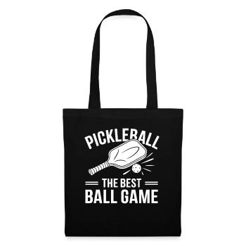 Pickleball Beste Ballsportart Tennis Badminton - Stoffbeutel - Schwarz - Vorne