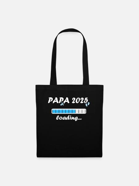 Papa 2025 Geschenk Männer Herren Vater Schwanger - Stoffbeutel - Schwarz
