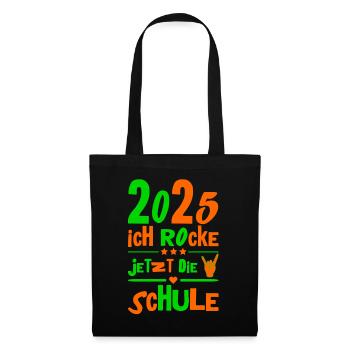 School Child 2025 Young Girls School Enrollment 2025 Decoration - Tote Bag - black - Front