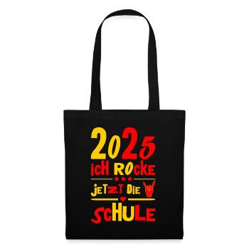 School Child 2025 Young Girls School Enrollment 2025 Decoration - Tote Bag - black - Front