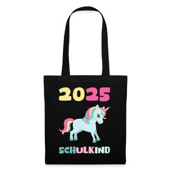 School Child 2025 Young Girls School Enrollment 2025 Decoration - Tote Bag - black - Front