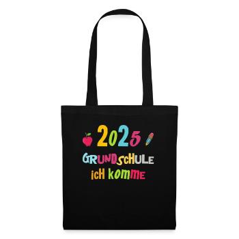 Schulkind 2025 Junge Mädchen Einschulung 2025 Deko - Stoffbeutel - Schwarz - Vorne