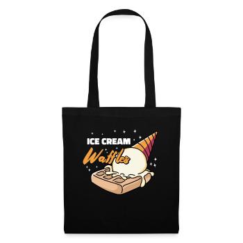 cream Waffles Syrup Breakfast waffles - Tote Bag - black - Front