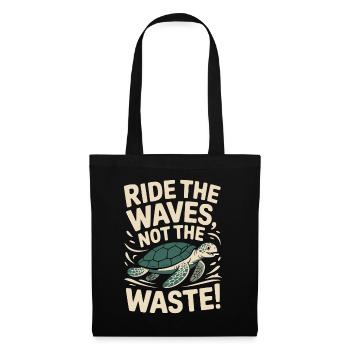 Waves instead of garbage - Tote Bag - black - Front