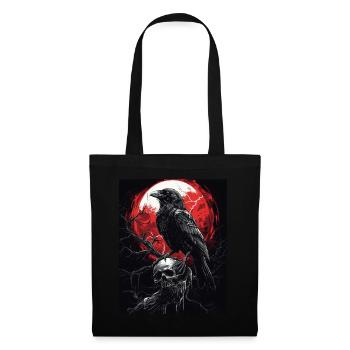 Raven Skull Moon Dark Gothic Black Crow - Tote Bag - black - Front