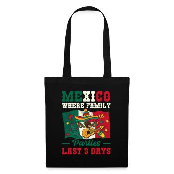 Mexiko Familie Mexikaner Party 3 Tage Amerika - Stoffbeutel - Schwarz - Vorne
