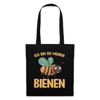 Imker bei seinen Bienen - Stoffbeutel - Schwarz - Vorne