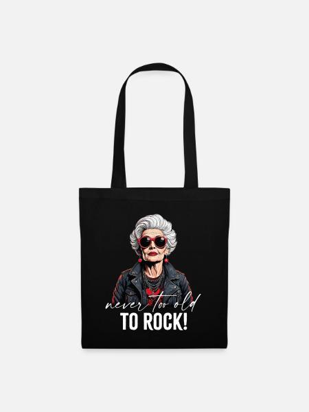 Never too old to rock - Stoffbeutel - Schwarz