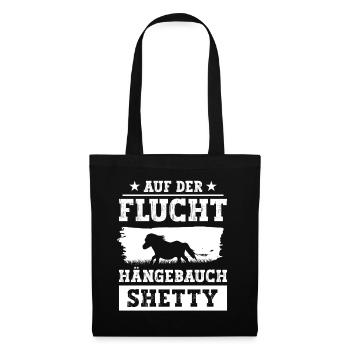 Hängebauch Shetty Shetlandpony - Stoffbeutel - Schwarz - Vorne