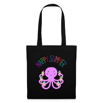 Happy Summer Octopus Cute Kids Summer Octopus Cream - Tote Bag - black - Front
