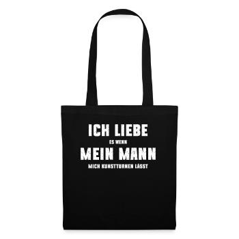 Ich liebe Kunstturnen und meinen Mann - Stoffbeutel - Schwarz - Vorne