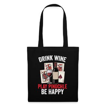 Pinochle Design Pinochle Cards Game Night - Sac en tissu - noir - Devant
