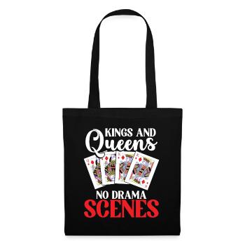 Pinochle Trick Prendre Jeu Drame Roi Reine - Sac en tissu - noir - Devant