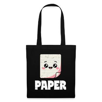 Scissors Stone Paper Group School Game Paper Figurine - Tote Bag - black - Front
