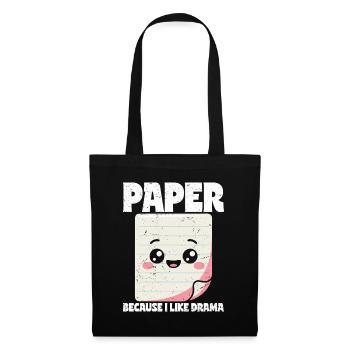 Paper Because I Like Drama - Scissors Stone Paper - Tote Bag - black - Front