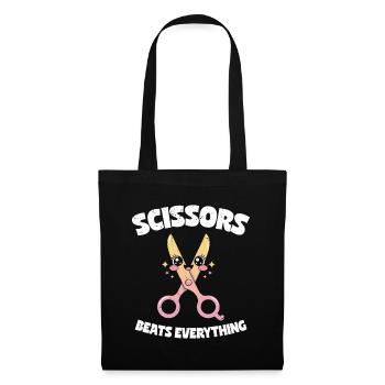 Scissors Beat Everything Scissors Stone Paper Gift - Tote Bag - black - Front
