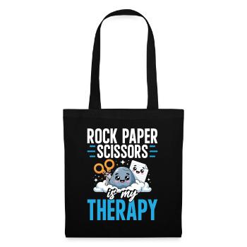 Rock Paper Scissors est ma thérapie - Sac en tissu - noir - Devant