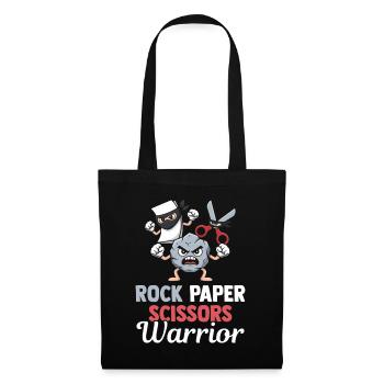 Schere Stein Papier Kawaii Kindheitsspiel - Stoffbeutel - Schwarz - Vorne