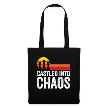 Schachfigur Turm - Castled Into Chaos - Stoffbeutel - Schwarz - Vorne