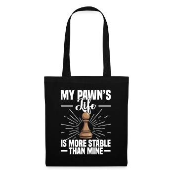 Chess Game Night Pawn Pieces Checkerboard - Tote Bag - black - Front