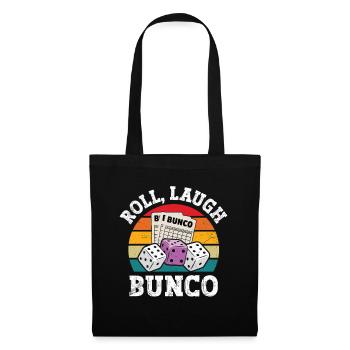 Retro Bunco Geschenk Bunco Shirt Würfeln - Stoffbeutel - Schwarz - Vorne