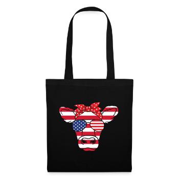 American Cow Farmer USA July 4 - Tote Bag - black - Front