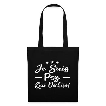 je suis psy qui déchire - Sac en tissu - noir - Devant