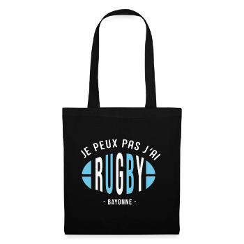 Rugby Bayonne Je peux pas j ai rugby bayonnais - Sac en tissu - noir - Devant
