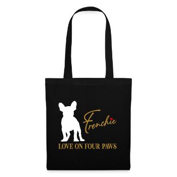 Frenchie amour sur quatre pattes - Sac en tissu - noir - Devant