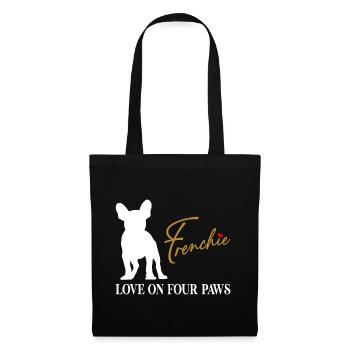 Frenchie amour sur quatre pattes - Sac en tissu - noir - Devant