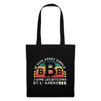 J' aime les crypto-monnaies et l' apéro cadeau - Sac en tissu - noir - Devant