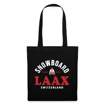 Laax Souvenir Ski- und Snowboard Resort Schweiz Alpen - Stoffbeutel - Schwarz - Vorne