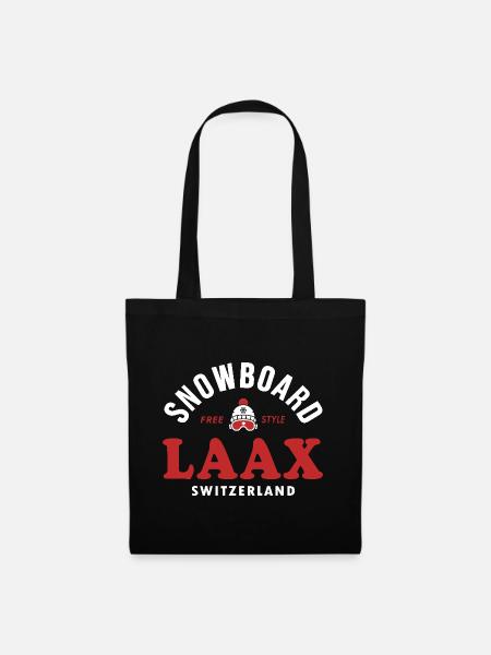 Laax Souvenir Ski- und Snowboard Resort Schweiz Alpen - Stoffbeutel - Schwarz