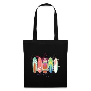Surffer planche de surf Sports d’été Surf idée cadeau - Sac en tissu - noir - Devant