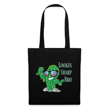 Kaktus Kakteen Sukkulente Botanisch Geschenk - Stoffbeutel - Schwarz - Vorne