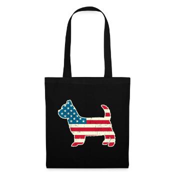 4th of July Yorkshire Terrier Dog American Flag US - Tote Bag - black - Front