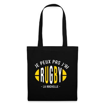 Rugby la rochelle Je peux pas supporter rochelais - Sac en tissu - noir - Devant