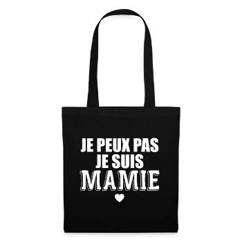 Ich kann nicht, ich bin Oma Geschenk Oma - Stoffbeutel - Schwarz - Vorne
