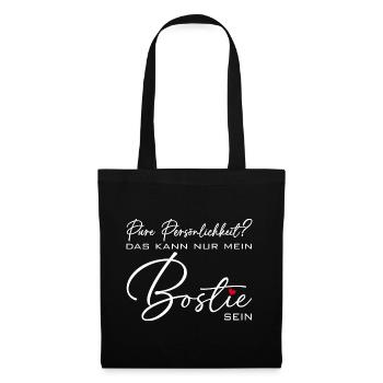 Bostie Boston Terrier pure Persönlichkeit - Stoffbeutel - Schwarz - Vorne