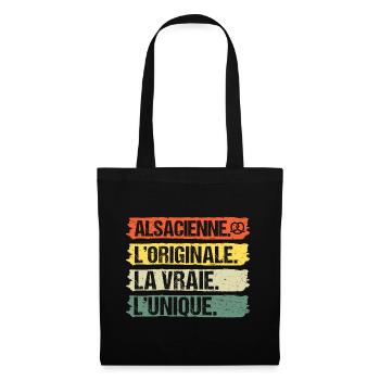 Alsacienne originale humour Alsace cadeau vintage - Sac en tissu - noir - Devant