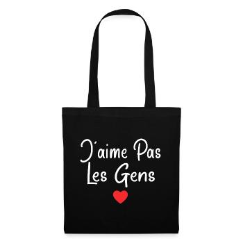 Humoristique adolescent Humour J'aime Pas Les Gens - Sac en tissu - noir - Devant