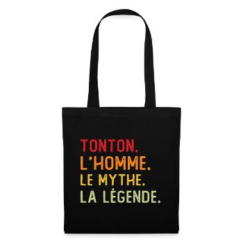 Tonton l'homme le mythe la légende Cadeau Tonton - Sac en tissu - noir - Devant