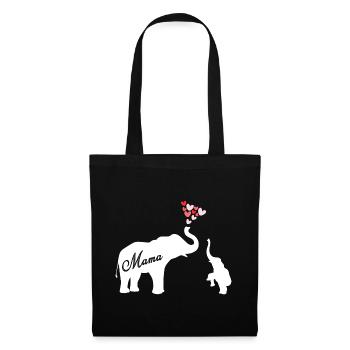 Mama Elephant Mama - Tote Bag - black - Front