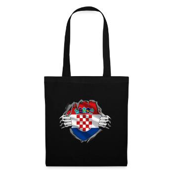 Croatie Drapeau Adriatique Zagreb Drapeau croate - Sac en tissu - noir - Devant