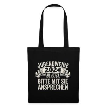 Jugendweihe 2024 Ab Jetzt Bitte Mit Sie Ansprechen - Stoffbeutel - Schwarz - Vorne