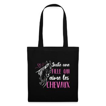 Juste une fille qui adore les chevaux cadeau - Sac en tissu - noir - Devant
