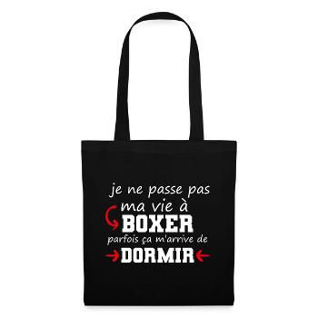 cadeau marrant boxe boxeur - Sac en tissu - noir - Devant