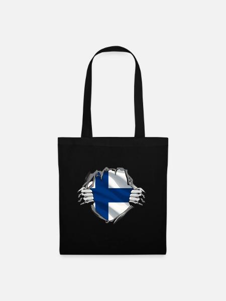 Finnland Flagge Suomi Finnische Fahne Used Look - Tygväska - svart