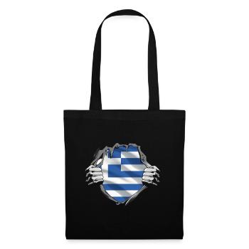 Grèce Drapeau Hellas Athènes Drapeau grec - Sac en tissu - noir - Devant