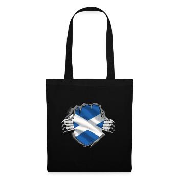 Schottland Flagge Schottische Fahne Alba GB UK - Stoffbeutel - Schwarz - Vorne